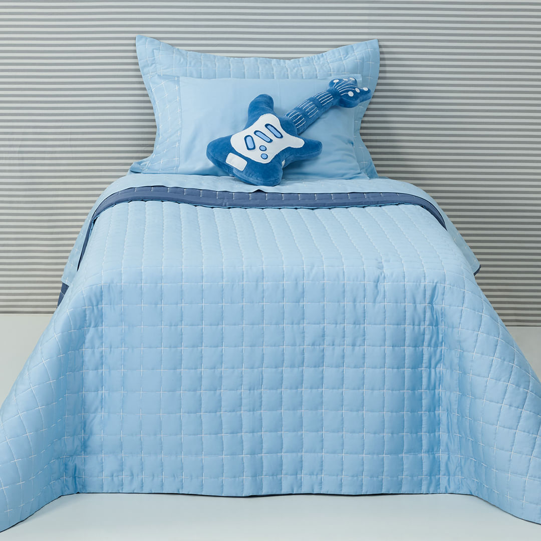 07 03 0343 Colcha Quadrilage Azul claro Azul Escuro 001